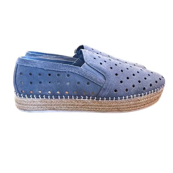 Steve Madden Widmer Blue Suede Espadrille Loafer Size 10 NEW No Box - Picture 4 of 8